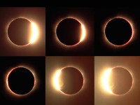Montage of images with 500mm lens close to totality