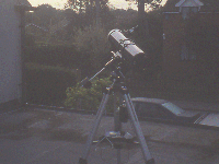 Fig. 15. Orion telescope on garage roof.